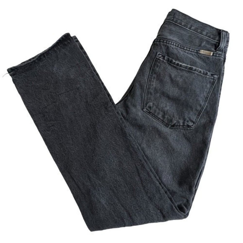 Kancan Womens Faded Black Destroyed High Waisted Button Fly Boyfriend Jeans 3/25